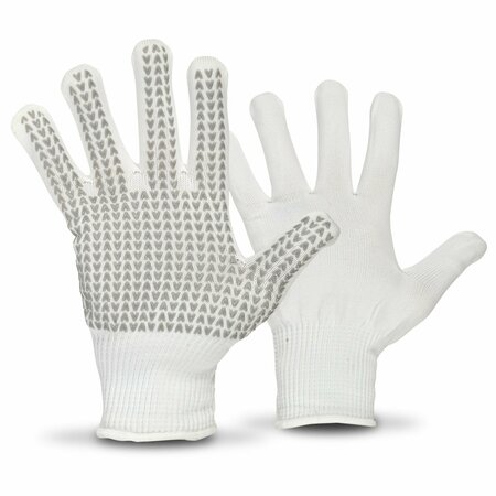 TRULINE Nylon Knit General Purpose Work Gloves, 13g, Nitrile V Grip Palm, SZ S, 12PK A118611